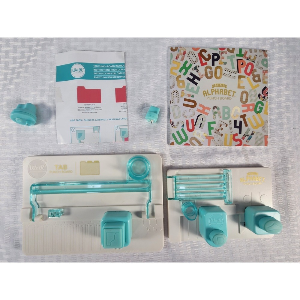 We R Memory Keepers Mini Alphabet Punch & Tab Punch Board Scrapbooking